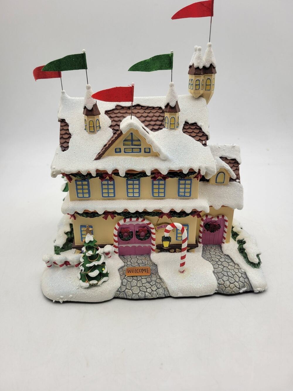 Hawthorne Village Santa and Mrs. Claus Castle Christmas Village Decor W/ Light